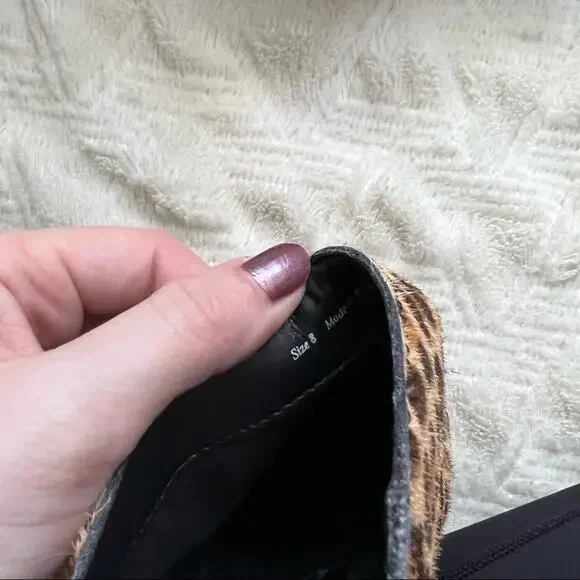 Dolce Vita Ira Leopard Calf Hair Heeled Mules - Picture 10 of 10